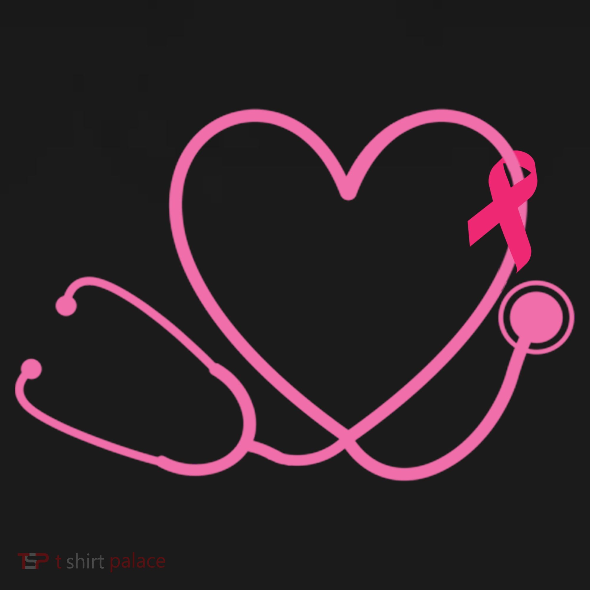 Doctor Nurse Heart Love Pink Ribbon Cute Breast Cancer T-Shirt
