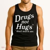 Drugs Not Hugs Don't Touch Me Funny Tank Top thumb 3