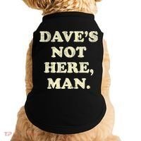 DaveS Not Here Man Simple Saying Black White Doggie Tank thumb 0