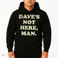 DaveS Not Here Man Simple Saying Black White Hoodie thumb 2