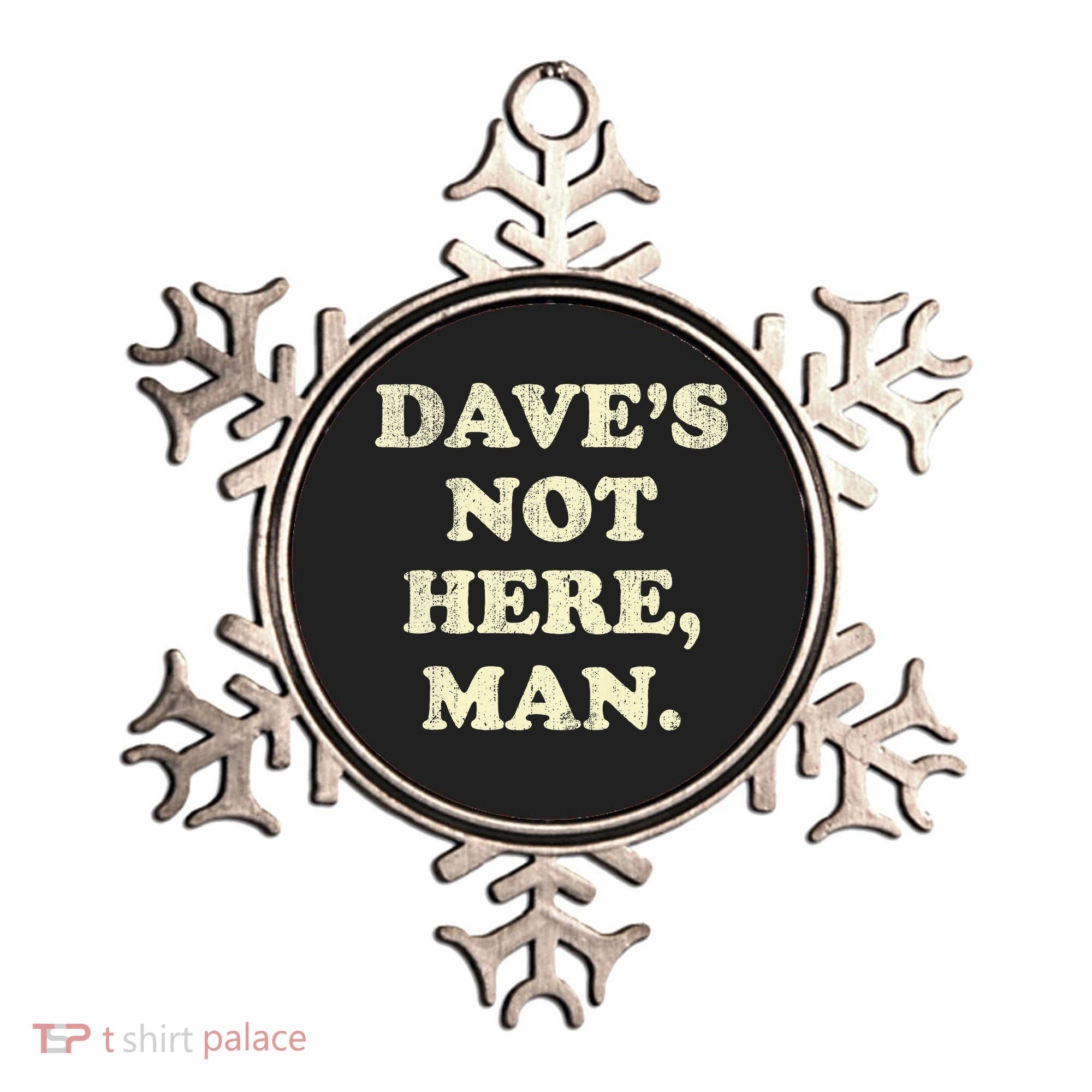 DaveS Not Here Man Simple Saying Black White Ornament