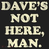 DaveS Not Here Man Simple Saying Black White Hat thumb 2