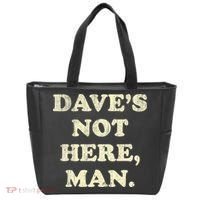 DaveS Not Here Man Simple Saying Black White Tote Bag thumb 0
