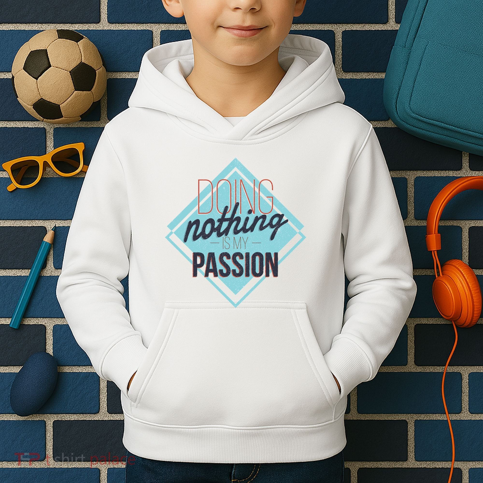 Doing Nothing Is My Passion Funny Kids Hoodie