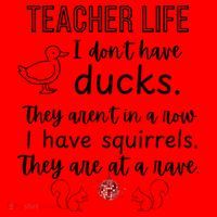 Ducks Not In A Row, Squirrel Rave Funny Teacher  Santa Hat thumb 1