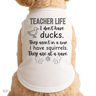 Ducks Not In A Row, Squirrel Rave Funny Teacher  Doggie Tank