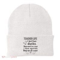 Ducks Not In A Row, Squirrel Rave Funny Teacher  Beanie thumb 0