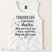 Ducks Not In A Row, Squirrel Rave Funny Teacher  Tank Top thumb 2