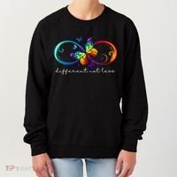 Different Not Less Autism Awareness Neurodiversity Butterfly Women's Sweatshirt thumb 0