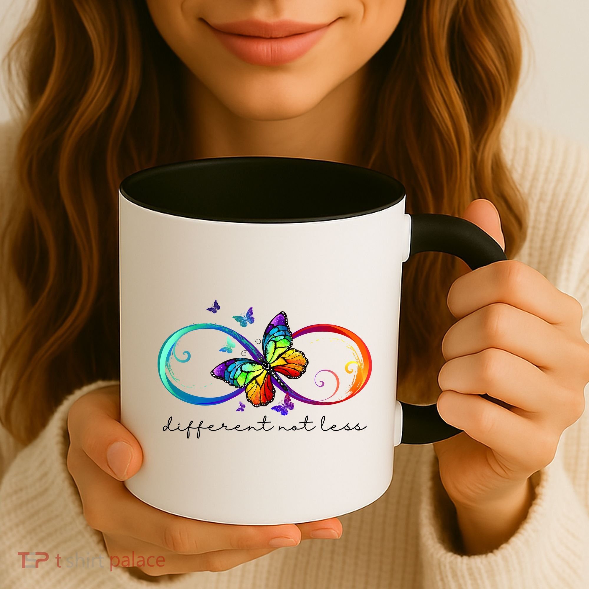 Different Not Less Autism Awareness Neurodiversity Butterfly Coffee Mug