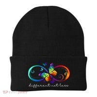 Different Not Less Autism Awareness Neurodiversity Butterfly Beanie thumb 0