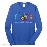 Different Not Less Autism Awareness Neurodiversity Butterfly Long Sleeve Shirt thumb 0