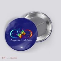 Different Not Less Autism Awareness Neurodiversity Butterfly Button thumb 0