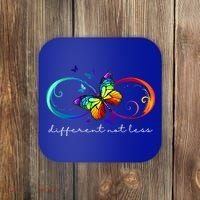 Different Not Less Autism Awareness Neurodiversity Butterfly Coaster thumb 0