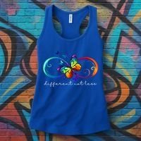 Different Not Less Autism Awareness Neurodiversity Butterfly Women's Tank Top thumb 3