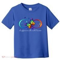 Different Not Less Autism Awareness Neurodiversity Butterfly Toddler T-Shirt thumb 0