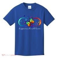 Different Not Less Autism Awareness Neurodiversity Butterfly Kids T-Shirt thumb 0