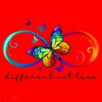 Different Not Less Autism Awareness Neurodiversity Butterfly Santa Hat thumb 1