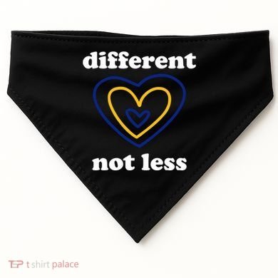 Different Not Less Down Syndrome Awareness Heart USA-Made Doggie Bandana