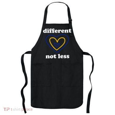 Different Not Less Down Syndrome Awareness Heart Apron