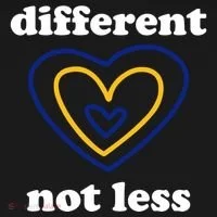 Different Not Less Down Syndrome Awareness Heart Women's Hoodie thumb 2