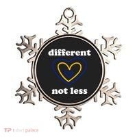 Different Not Less Down Syndrome Awareness Heart Ornament thumb 0