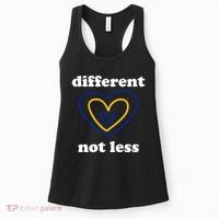 Different Not Less Down Syndrome Awareness Heart Women's Tank Top thumb 0