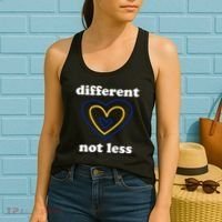 Different Not Less Down Syndrome Awareness Heart Women's Tank Top thumb 2