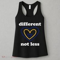 Different Not Less Down Syndrome Awareness Heart Women's Tank Top thumb 3