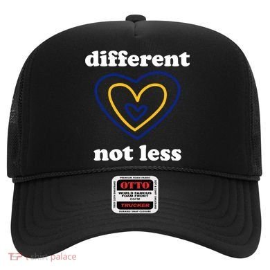 Different Not Less Down Syndrome Awareness Heart Hat