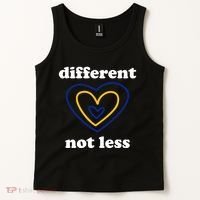 Different Not Less Down Syndrome Awareness Heart Tank Top thumb 2