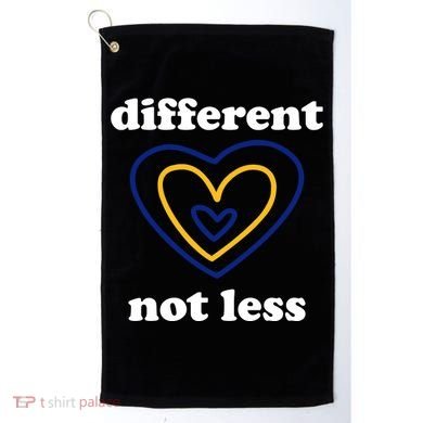 Different Not Less Down Syndrome Awareness Heart Golf Towel