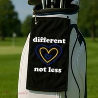 Different Not Less Down Syndrome Awareness Heart Golf Towel thumb 2