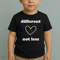Different Not Less Down Syndrome Awareness Heart Toddler T-Shirt thumb 2