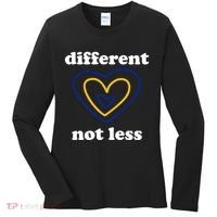 Different Not Less Down Syndrome Awareness Heart Women's Long Sleeve Shirt thumb 0