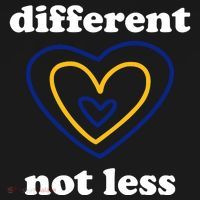Different Not Less Down Syndrome Awareness Heart Women's Long Sleeve Shirt thumb 2
