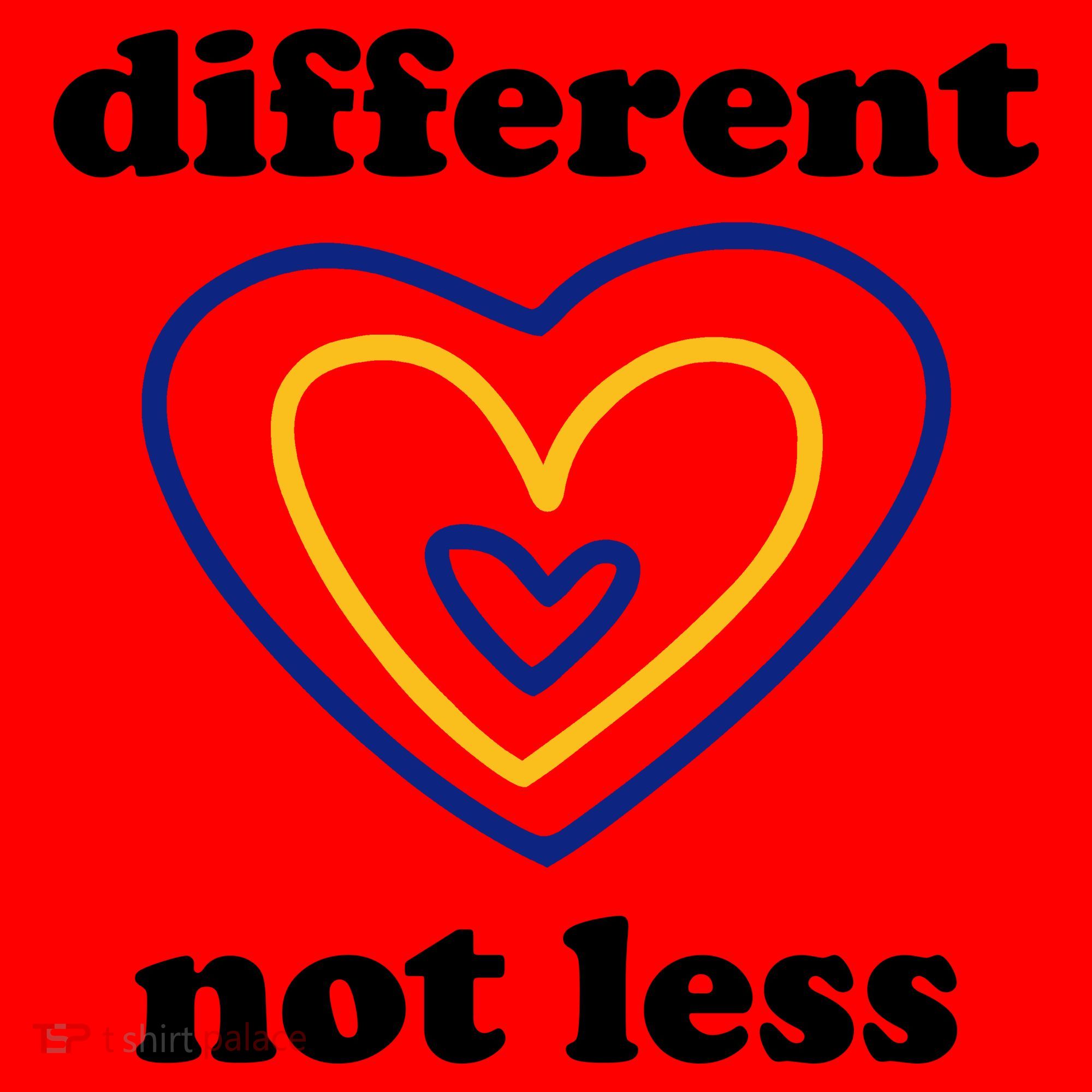 Different Not Less Down Syndrome Awareness Heart Santa Hat