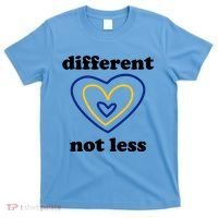 Different Not Less Down Syndrome Awareness Heart T-Shirt thumb 0