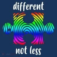 Different Not Less Neurodiversity Puzzle Doggie Tank thumb 4
