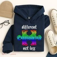 Different Not Less Neurodiversity Puzzle Hoodie thumb 4