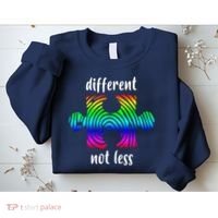 Different Not Less Neurodiversity Puzzle Sweatshirt thumb 2