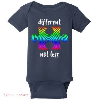 Different Not Less Neurodiversity Puzzle Baby Bodysuit