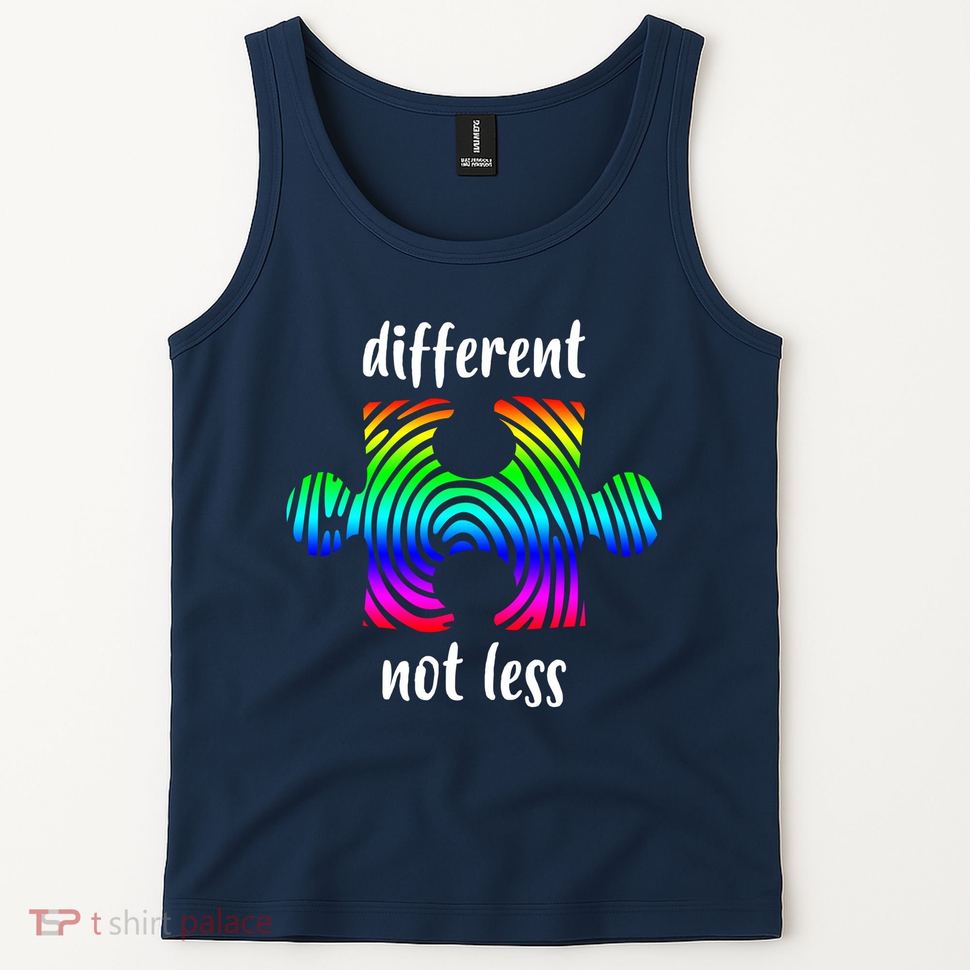 Different Not Less Neurodiversity Puzzle Tank Top