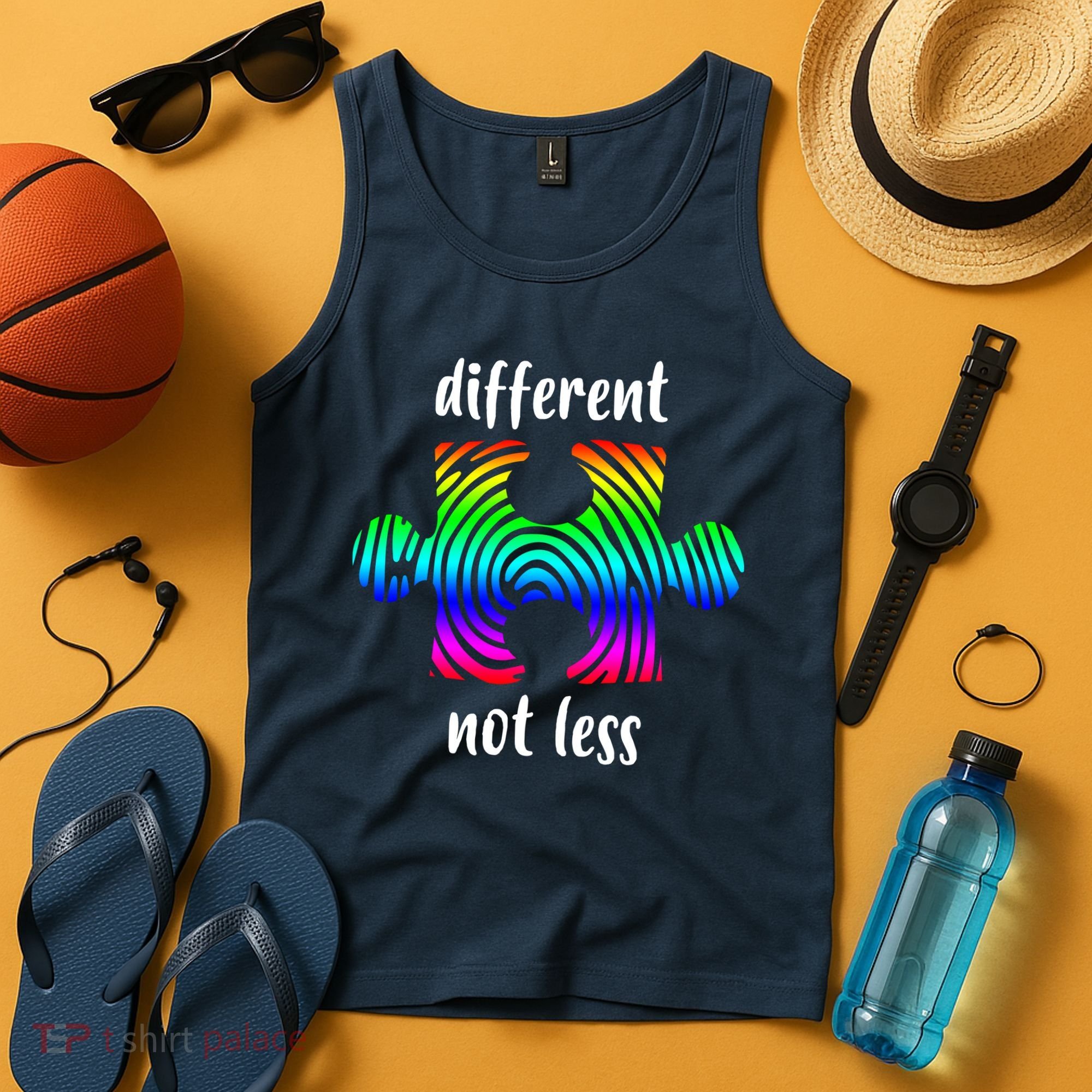 Different Not Less Neurodiversity Puzzle Tank Top
