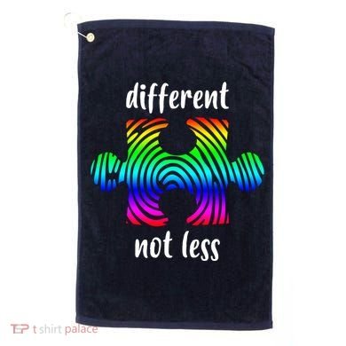 Different Not Less Neurodiversity Puzzle Golf Towel