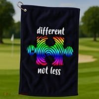 Different Not Less Neurodiversity Puzzle Golf Towel thumb 1