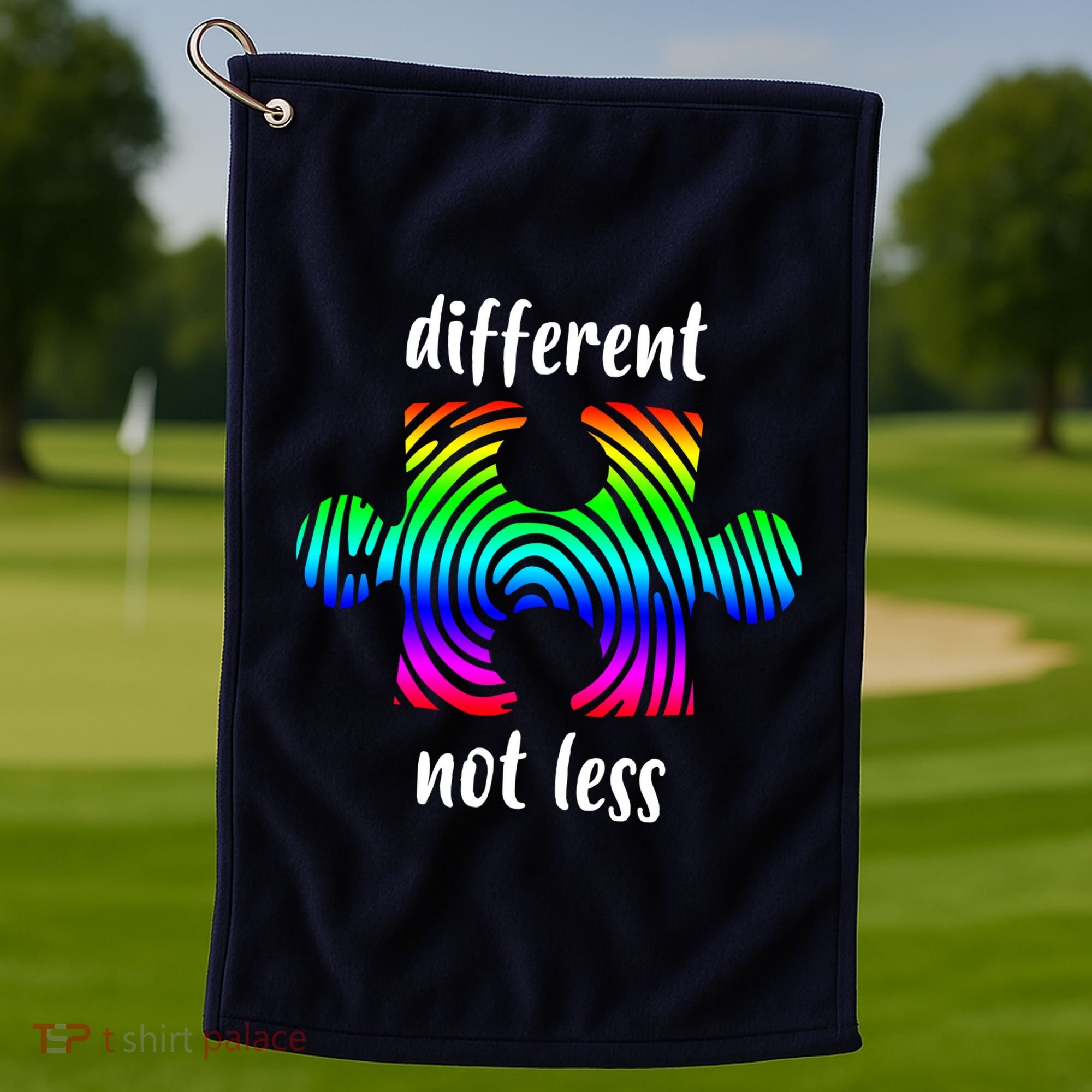 Different Not Less Neurodiversity Puzzle Golf Towel