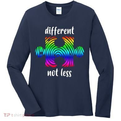 Different Not Less Neurodiversity Puzzle Women's Long Sleeve Shirt
