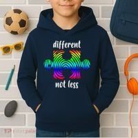 Different Not Less Neurodiversity Puzzle Kids Hoodie thumb 2