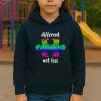 Different Not Less Neurodiversity Puzzle Kids Hoodie thumb 3